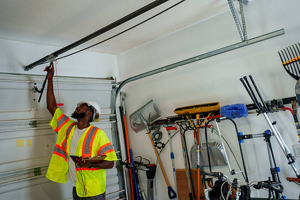 Professional Garage Door Panel Replacement technician working in Coloma, MI